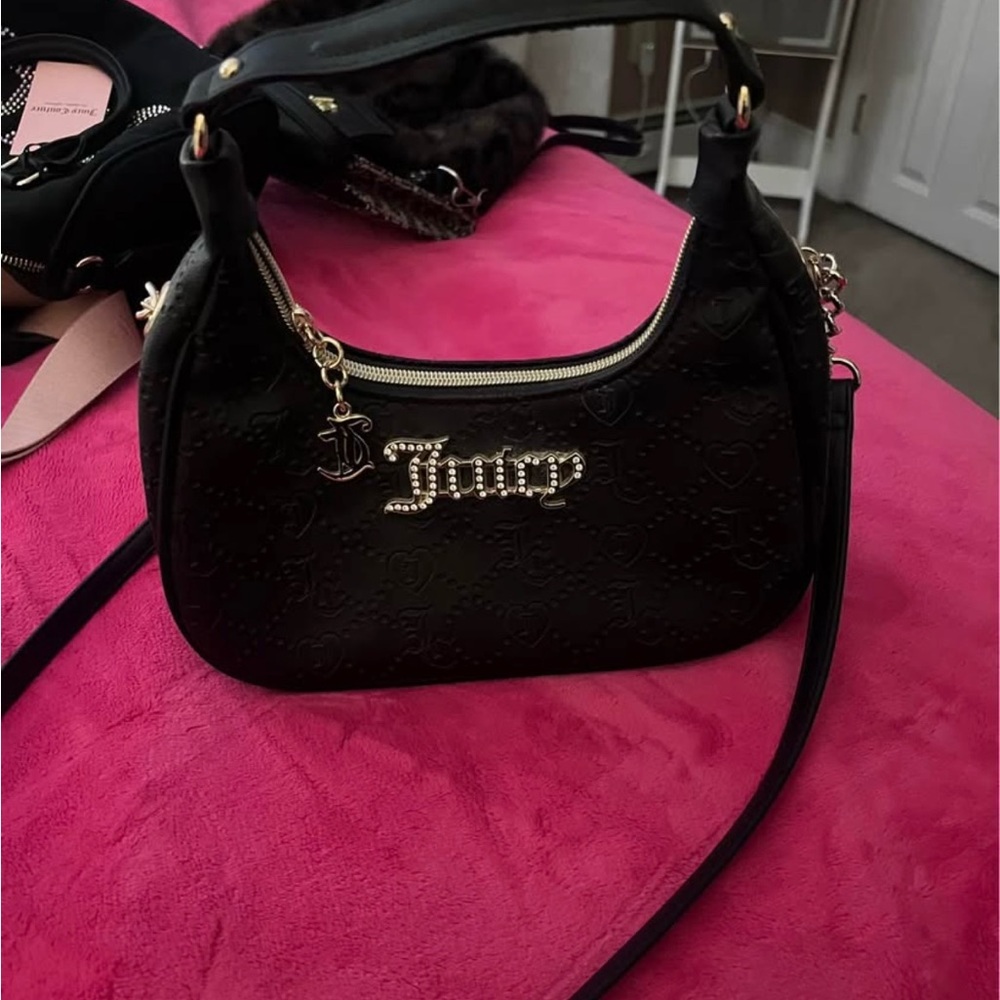Juicy Couture Black Embossed Shoulder Bag